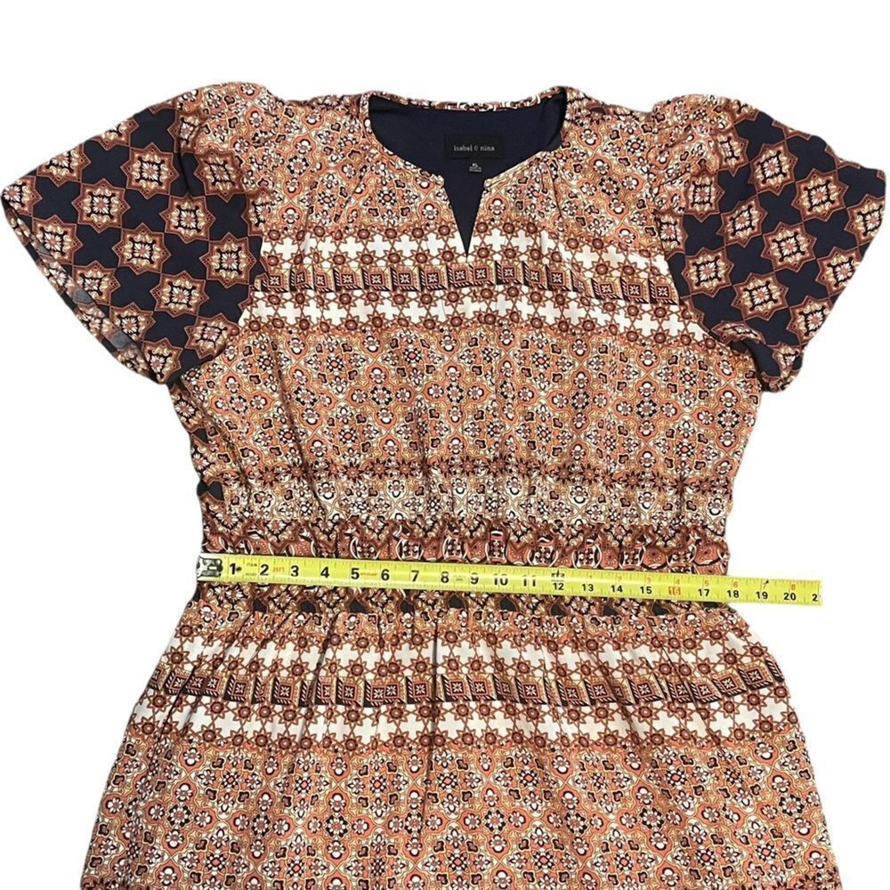 Isabel & Nina Short Sleeve Multi Print Midi Fit + Flare Dress - Picture 6 of 8